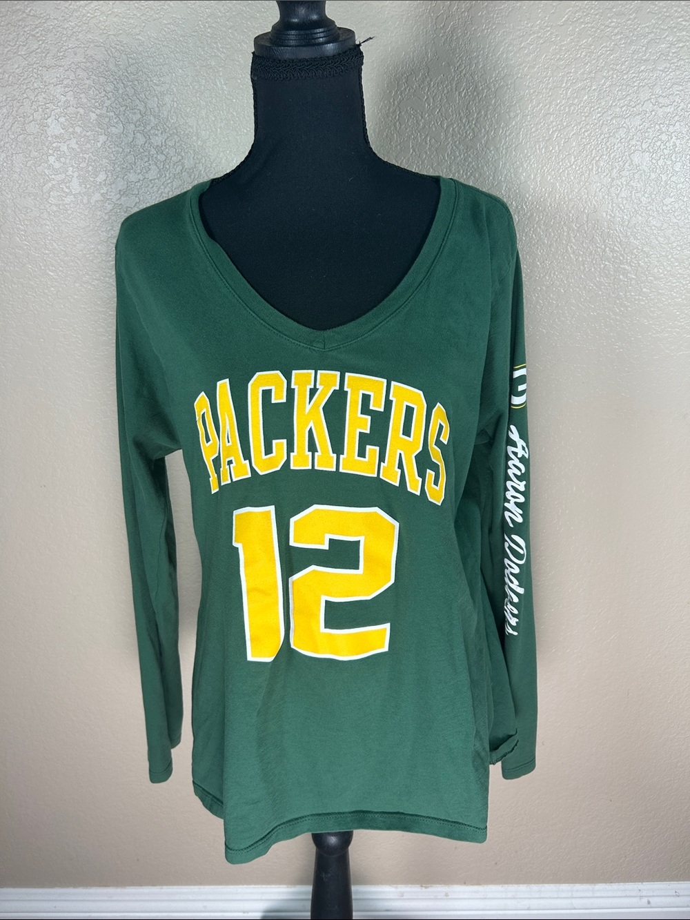 Green Bay Packers Aaron Rodgers #12 Long Sleeve Tee Size L